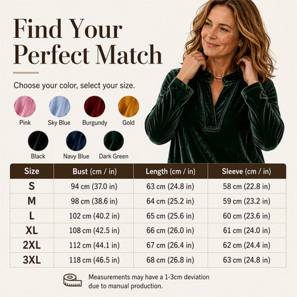🌸Hot Sale 50% OFF💖Women's Elegant Velvet V-Neck Top