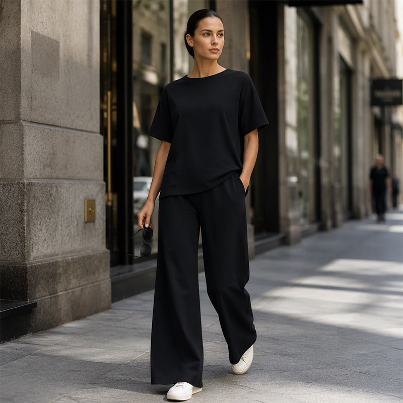🌸Hot Sale 50% OFF💖Women's Loose-Fit Top & Wide-Leg Pants Set