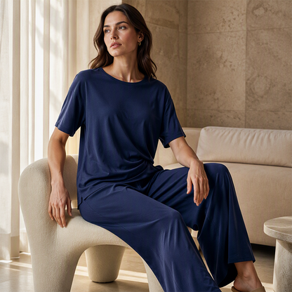 🌸Hot Sale 50% OFF💖Women's Loose-Fit Top & Wide-Leg Pants Set