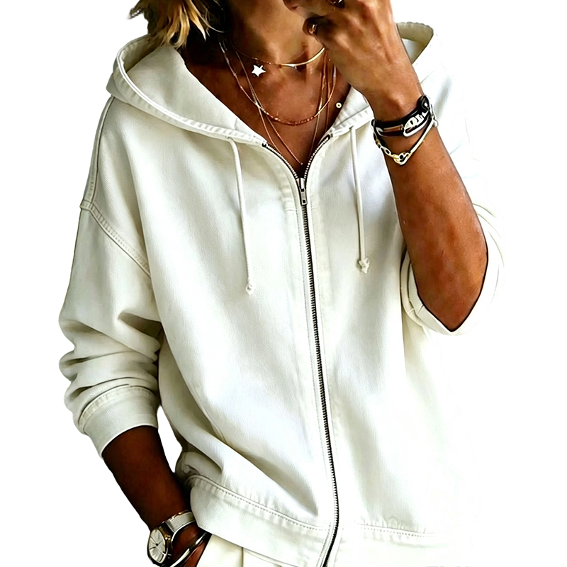 🎁New Arrivals 50% OFF💥Women's Relaxed Zip Hoodie Jacket – Relaxed Fit Everyday Layer For Effortless Casual Style 🤍