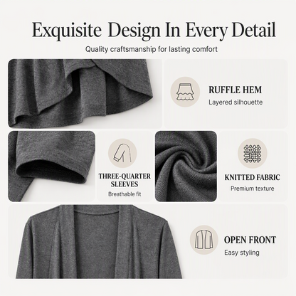 🔥Hot Sale 50% OFF🌸Women's 3/4 Sleeve Open Front Cardigan