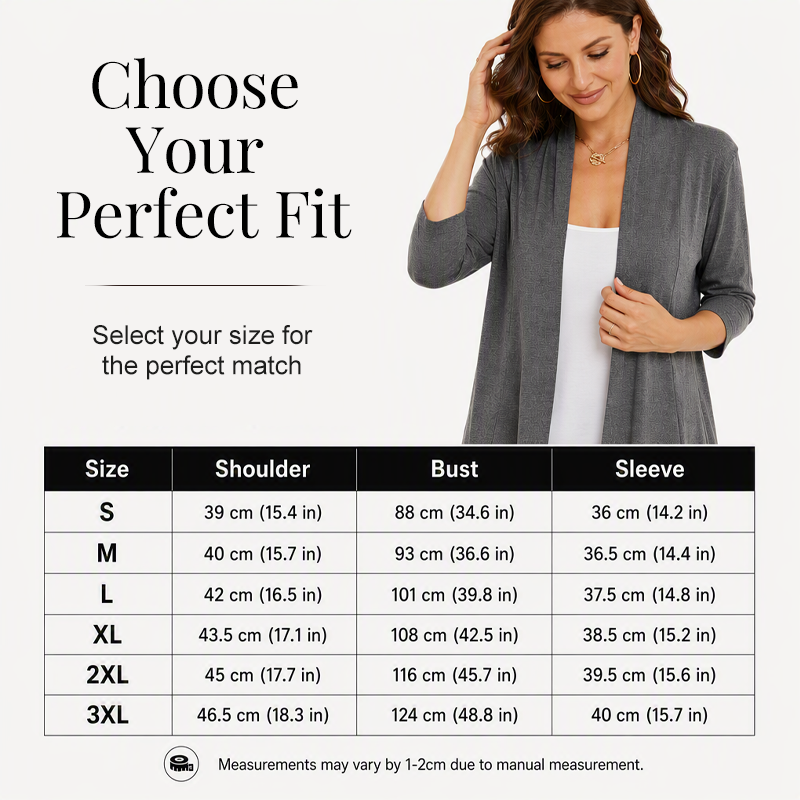 🔥Hot Sale 50% OFF🌸Women's 3/4 Sleeve Open Front Cardigan