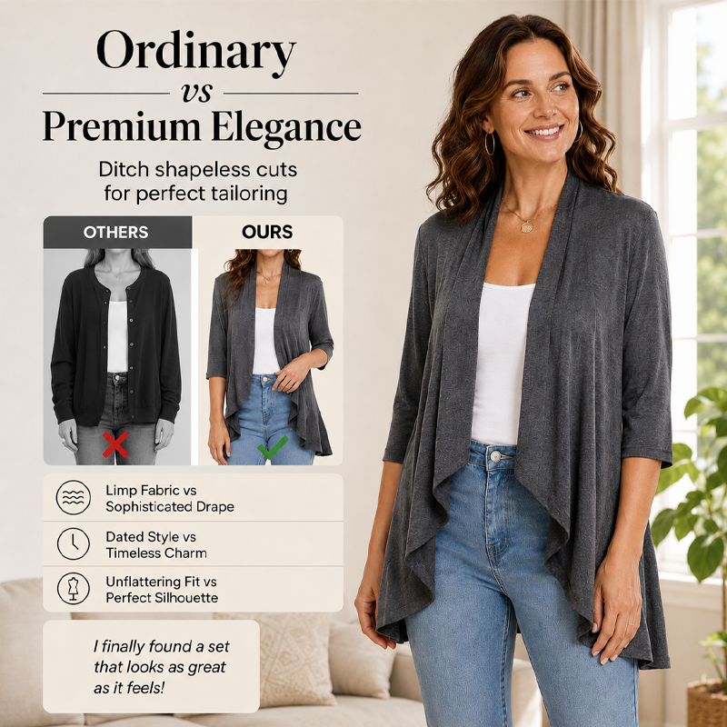 🔥Hot Sale 50% OFF🌸Women's 3/4 Sleeve Open Front Cardigan