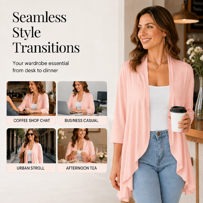 🔥Hot Sale 50% OFF🌸Women's 3/4 Sleeve Open Front Cardigan