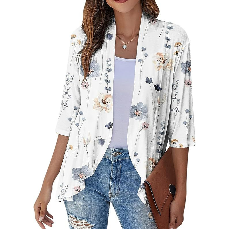 🔥Hot Sale 50% OFF🌸Women's 3/4 Sleeve Open Front Cardigan