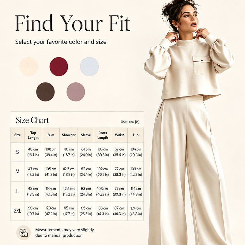✨Hot Sale 50% OFF 👖Women's Casual Cropped Top & Wide Leg Pants Set