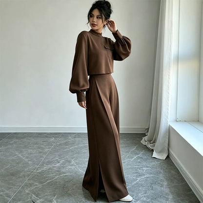 ✨Hot Sale 50% OFF 👖Women's Casual Cropped Top & Wide Leg Pants Set