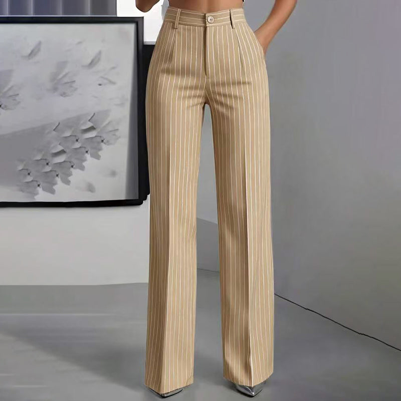 ✨Hot Sale 50% OFF 👖Women's High-Waisted Striped Wide-Leg Pants