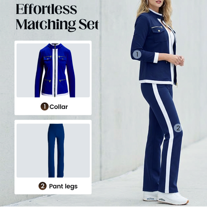 🌸Hot Sale 50% OFF💖Women's 2-Piece Color-Block Tracksuit Set