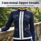 ✨ Sporty-Chic Comfort | Women's Color-Block Jacket & Pants 2-Piece Set