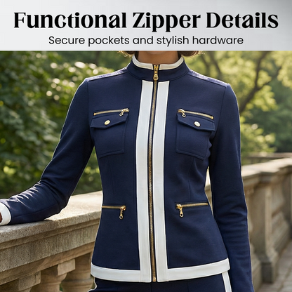 🌸Hot Sale 50% OFF💖Women's 2-Piece Color-Block Tracksuit Set