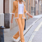 ✨ Sporty-Chic Comfort | Women's Color-Block Jacket & Pants 2-Piece Set