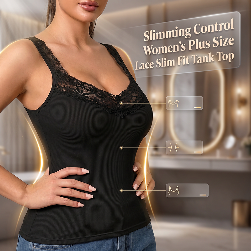 ⏰🔥Last Day Special Price‼️Women's Plus Size Lace Slim Fit Tank Top💐