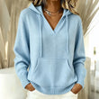 🌸Hot Sale 50% OFF💖Women's Casual Solid V-Neck Hooded Sweater