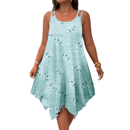 Women's Casual Sleeveless Dress with Asymmetrical Hem