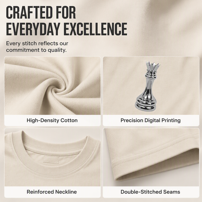 👕New Arrivals - Men's Chess Queen Graphic Tee – Breathable Fabric & Relaxed Fit for Everyday Comfort
