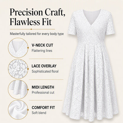 🌸Hot Sale 50% OFF💖Women's Elegant V-Neck Lace Dress