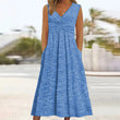 🌸👗New Arrivals - Sleeveless V-Neck Midi Dress – Breathable Comfort & Flattering Silhouette for All Body Types