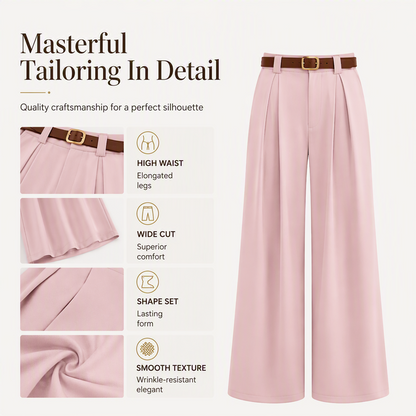 🌸Hot Sale 50% OFF💖Women's Elegant High-Waisted Wide-Leg Suit Pants