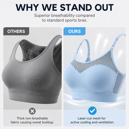 🌸Hot Sale 50% OFF💖Women's Hollow Mesh Push Up Sports Bra