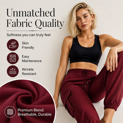 ⏰Last Day Sale 50% Off💃 Women's Casual Drawstring Waist Cargo Pants – Relaxed Utility Style With Comfortable Everyday Fit 👖