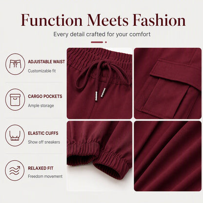 ⏰Last Day Sale 50% Off💃 Women's Casual Drawstring Waist Cargo Pants – Relaxed Utility Style With Comfortable Everyday Fit 👖