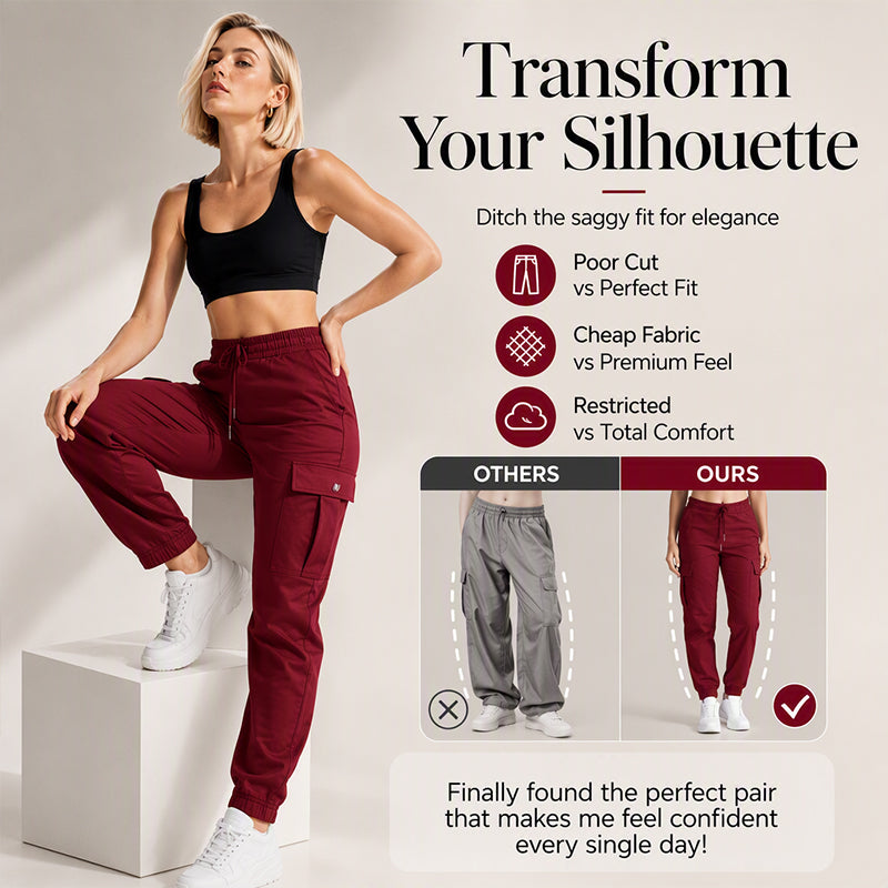 ⏰Last Day Sale 50% Off💃 Women's Casual Drawstring Waist Cargo Pants – Relaxed Utility Style With Comfortable Everyday Fit 👖