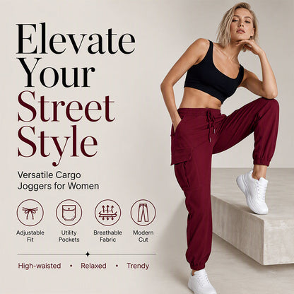 ⏰Last Day Sale 50% Off💃 Women's Casual Drawstring Waist Cargo Pants – Relaxed Utility Style With Comfortable Everyday Fit 👖