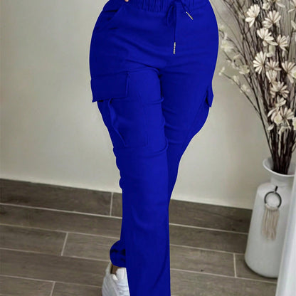⏰Last Day Sale 50% Off💃 Women's Casual Drawstring Waist Cargo Pants – Relaxed Utility Style With Comfortable Everyday Fit 👖