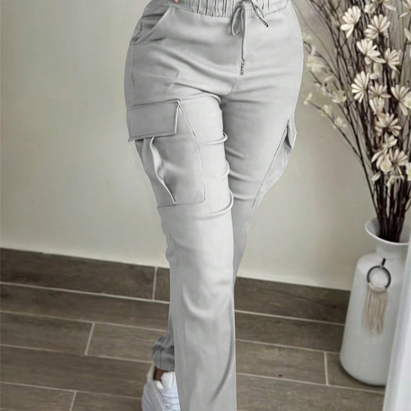 ⏰Last Day Sale 50% Off💃 Women's Casual Drawstring Waist Cargo Pants – Relaxed Utility Style With Comfortable Everyday Fit 👖