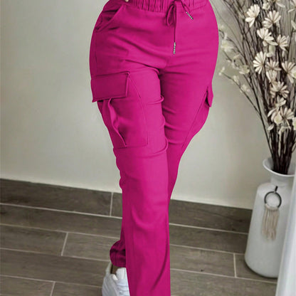⏰Last Day Sale 50% Off💃 Women's Casual Drawstring Waist Cargo Pants – Relaxed Utility Style With Comfortable Everyday Fit 👖