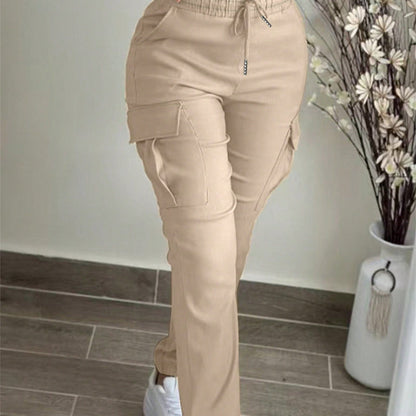 ⏰Last Day Sale 50% Off💃 Women's Casual Drawstring Waist Cargo Pants – Relaxed Utility Style With Comfortable Everyday Fit 👖