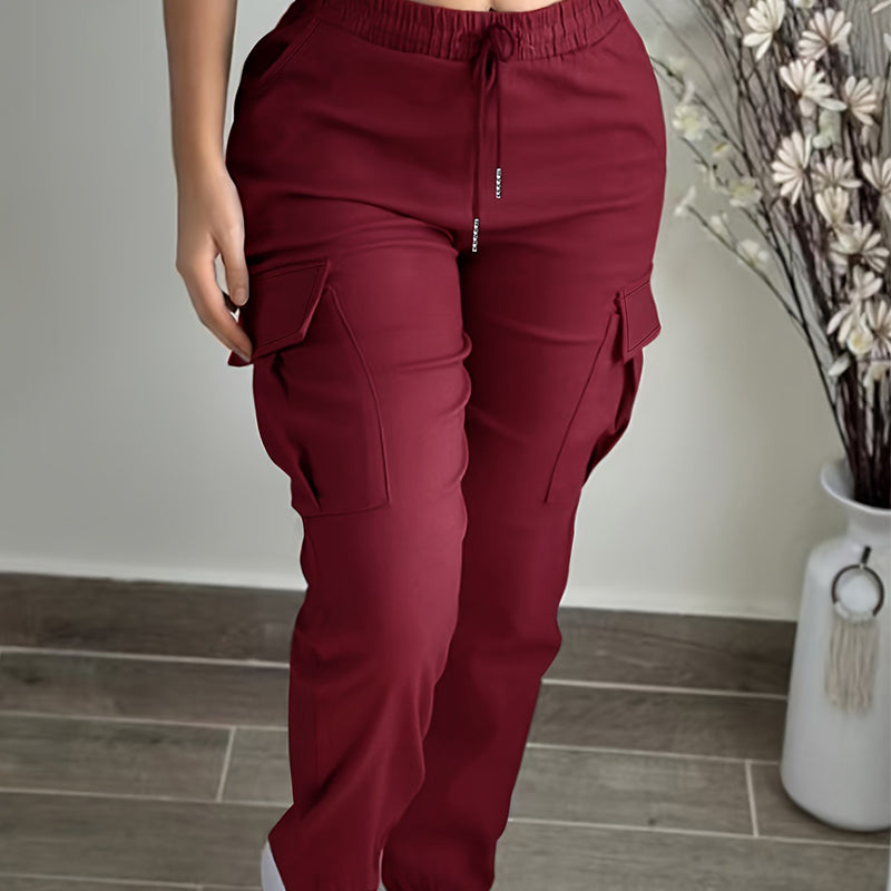 ⏰Last Day Sale 50% Off💃 Women's Casual Drawstring Waist Cargo Pants – Relaxed Utility Style With Comfortable Everyday Fit 👖