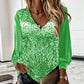 👖 LIMITED-TIME 50% OFF! ✨ Women's Elegant Sequin V-Neck Top