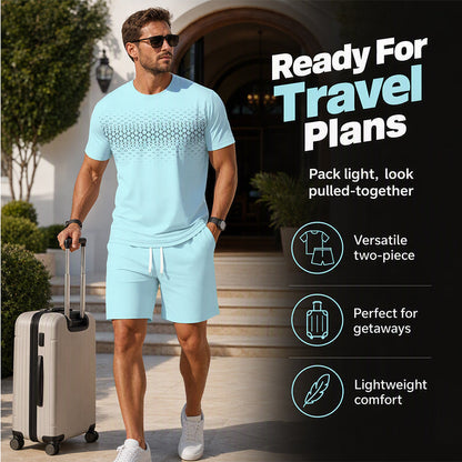 🌸Hot Sale 50% OFF💖Men's Casual T-Shirt & Shorts 2-Piece Set