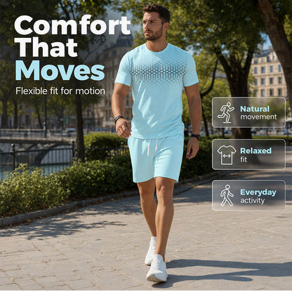 🌸Hot Sale 50% OFF💖Men's Casual T-Shirt & Shorts 2-Piece Set