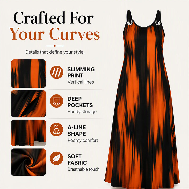 ⏰Last Day Sale 50% Off💃Women's Plus Size Sleeveless Striped Dress
