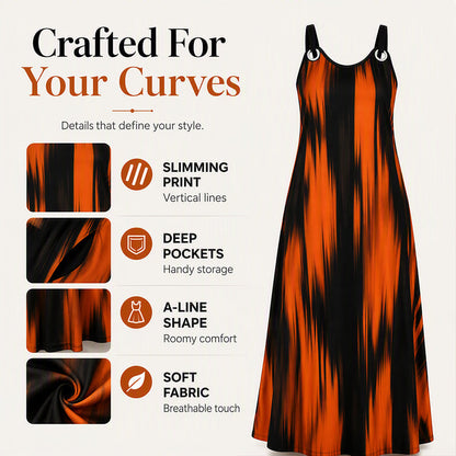 ⏰Last Day Sale 50% Off💃Women's Plus Size Sleeveless Striped Dress
