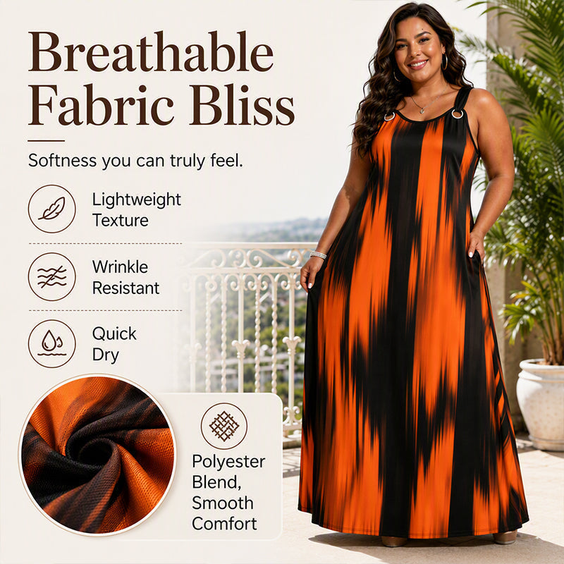⏰Last Day Sale 50% Off💃Women's Plus Size Sleeveless Striped Dress