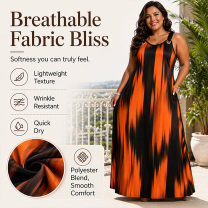 ⏰Last Day Sale 50% Off💃Women's Plus Size Sleeveless Striped Dress