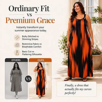 ⏰Last Day Sale 50% Off💃Women's Plus Size Sleeveless Striped Dress
