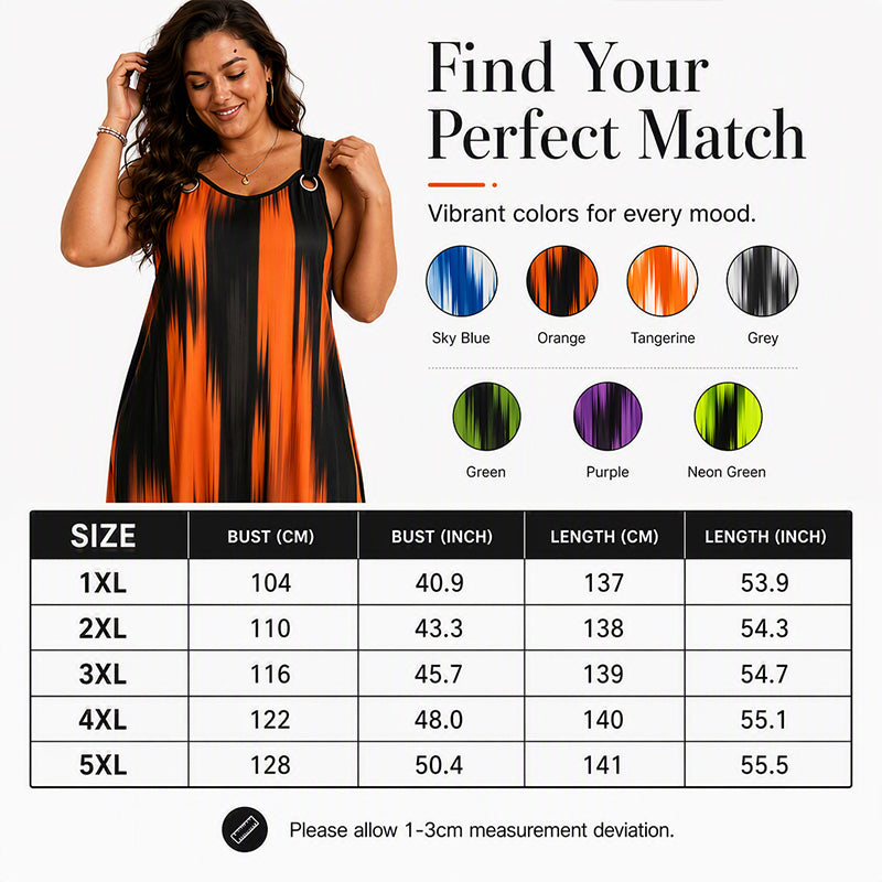 ⏰Last Day Sale 50% Off💃Women's Plus Size Sleeveless Striped Dress