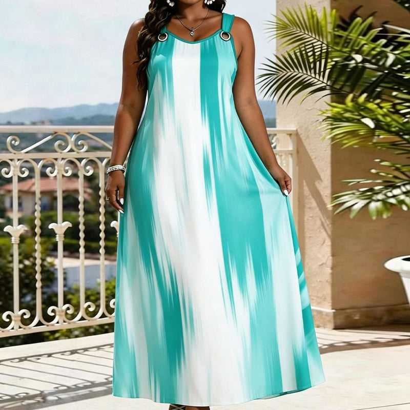 ⏰Last Day Sale 50% Off💃Women's Plus Size Sleeveless Striped Dress