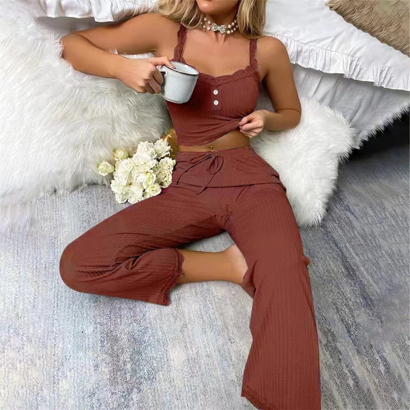 🌸Hot Sale 50% OFF💖Women's Summer Lace Camisole Pajama Set