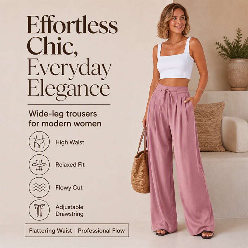 ⌛Limited-Time Offer🛍️Women's Casual Flowy Pleated Wide-Leg Pants