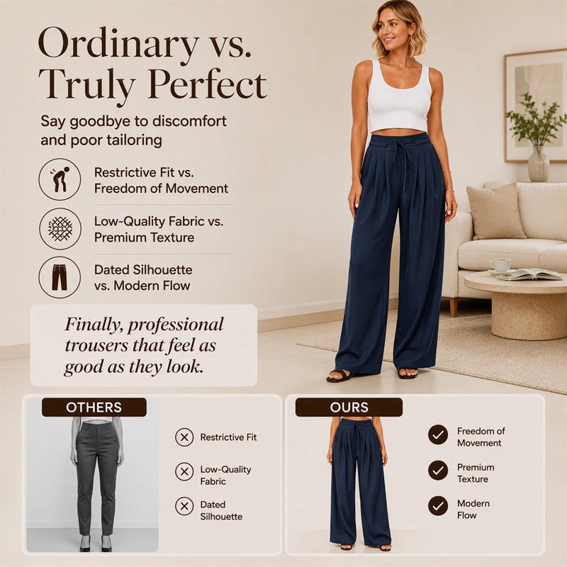 ⌛Limited-Time Offer🛍️Women's Casual Flowy Pleated Wide-Leg Pants