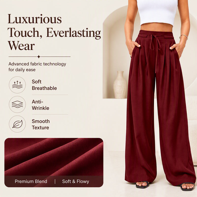⌛Limited-Time Offer🛍️Women's Casual Flowy Pleated Wide-Leg Pants