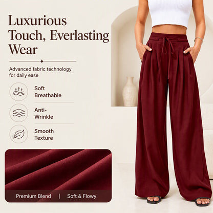 ⌛Limited-Time Offer🛍️Women's Casual Flowy Pleated Wide-Leg Pants