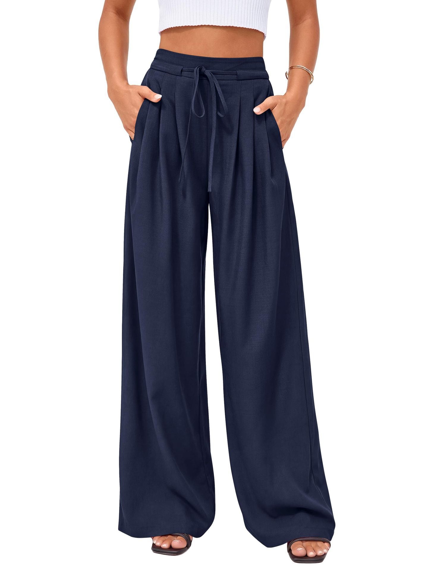 ⌛Limited-Time Offer🛍️Women's Casual Flowy Pleated Wide-Leg Pants