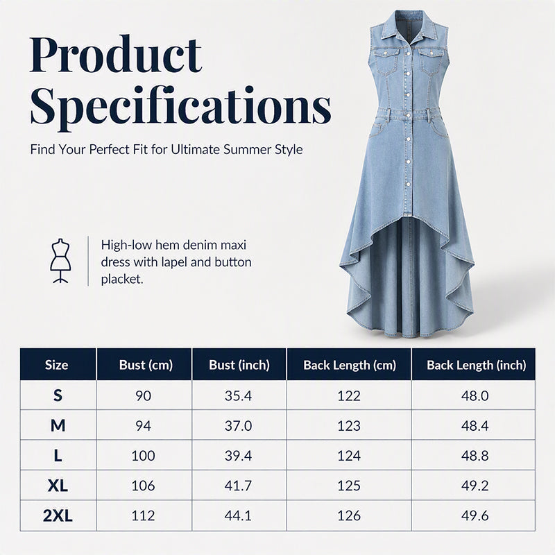 ⏰Last Day Sale 50% Off💃Women's Sleeveless Denim Dress with Asymmetrical Hem